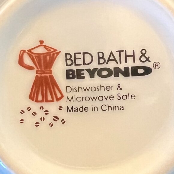 Set of 2 Bed Bath & Beyond Brown & White Coffee Graphics Ceramic Mugs - Picture 10 of 10